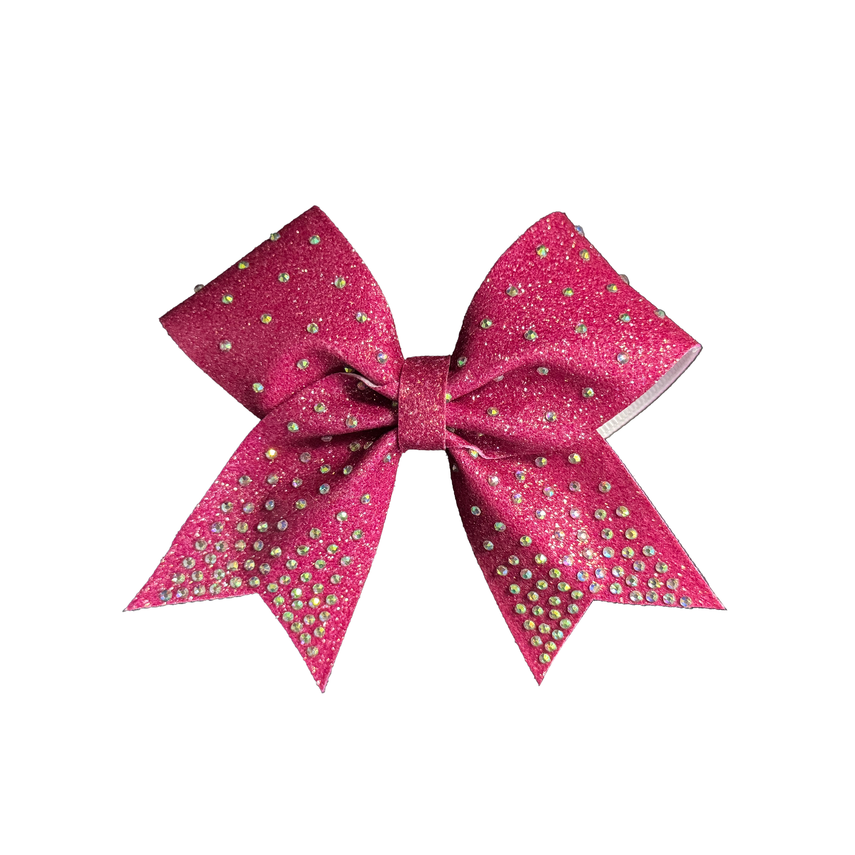 Hot Pink Glitter Rhinestone Cheer Bow with AB Crystals