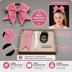 Custom DIY cheer bow kit with team color ribbon and rhinestone design
